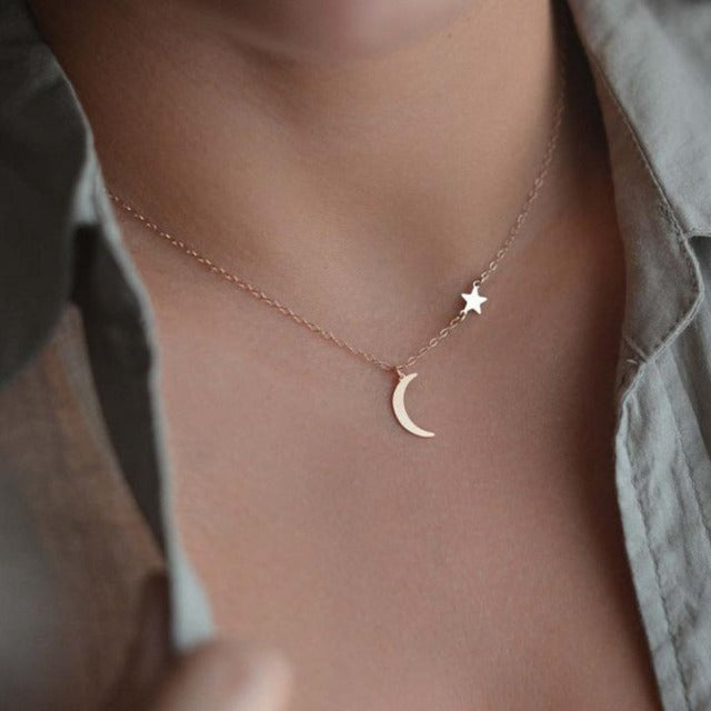 Collar Estrella & Luna Oro