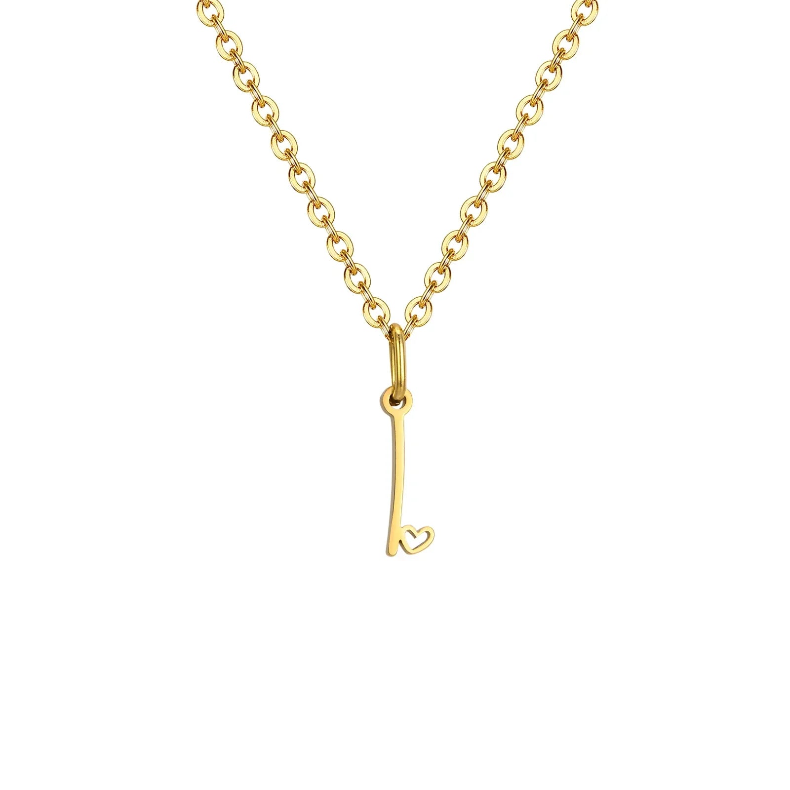 Collier femme avec pendentif initiale lettre et coeur
