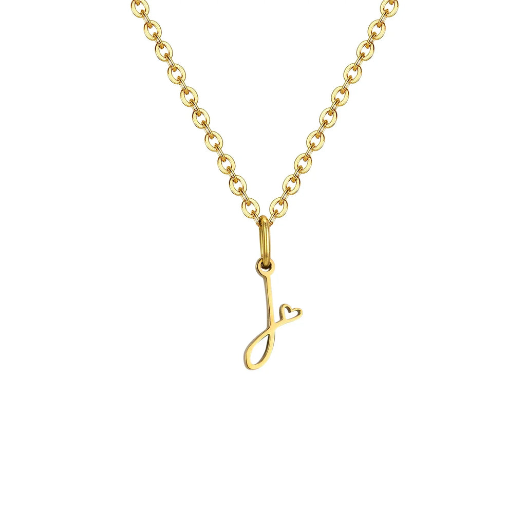 Collier femme avec pendentif initiale lettre et coeur