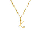 Collier femme avec pendentif initiale lettre et coeur