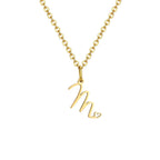 Collier femme avec pendentif initiale lettre et coeur