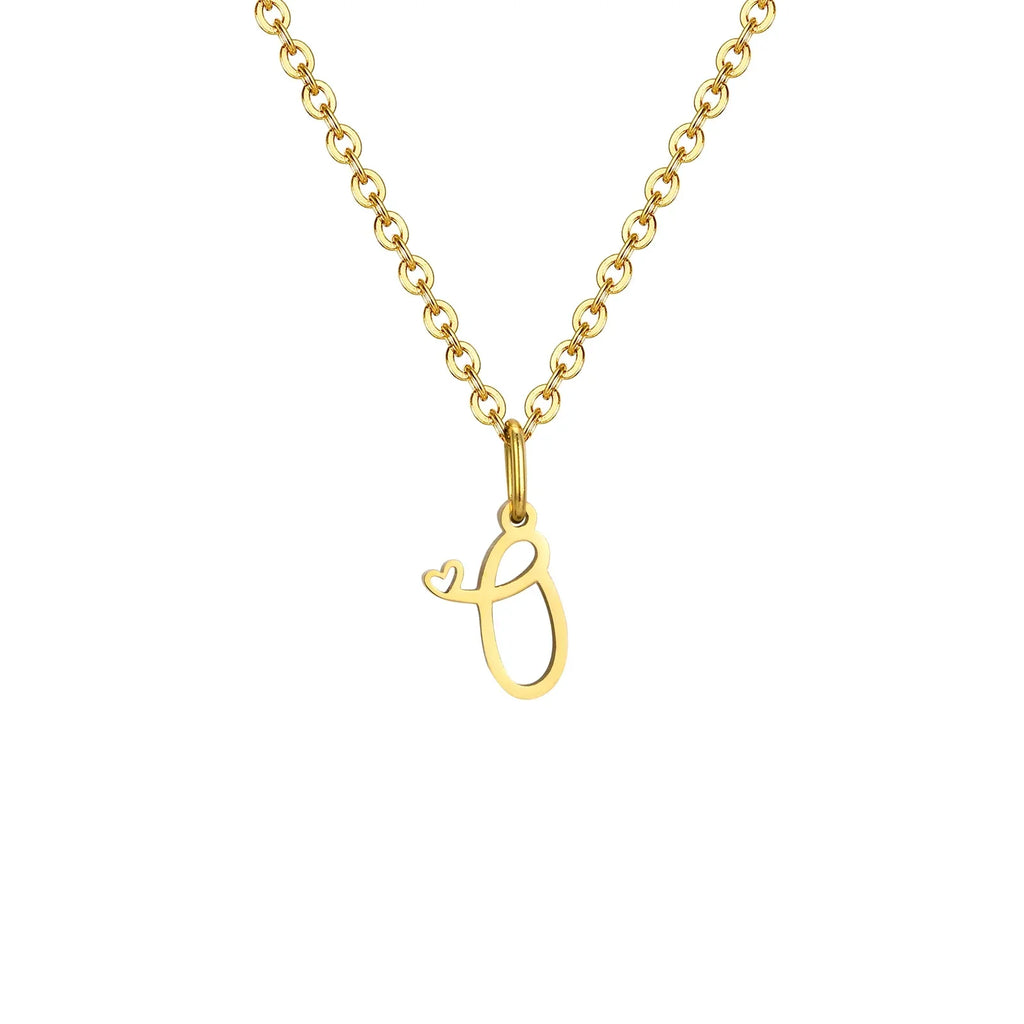 Collier femme avec pendentif initiale lettre et coeur