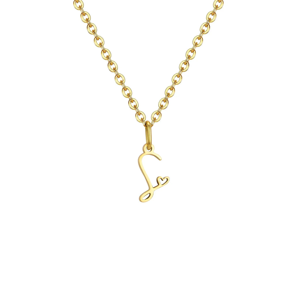 Collier femme avec pendentif initiale lettre et coeur
