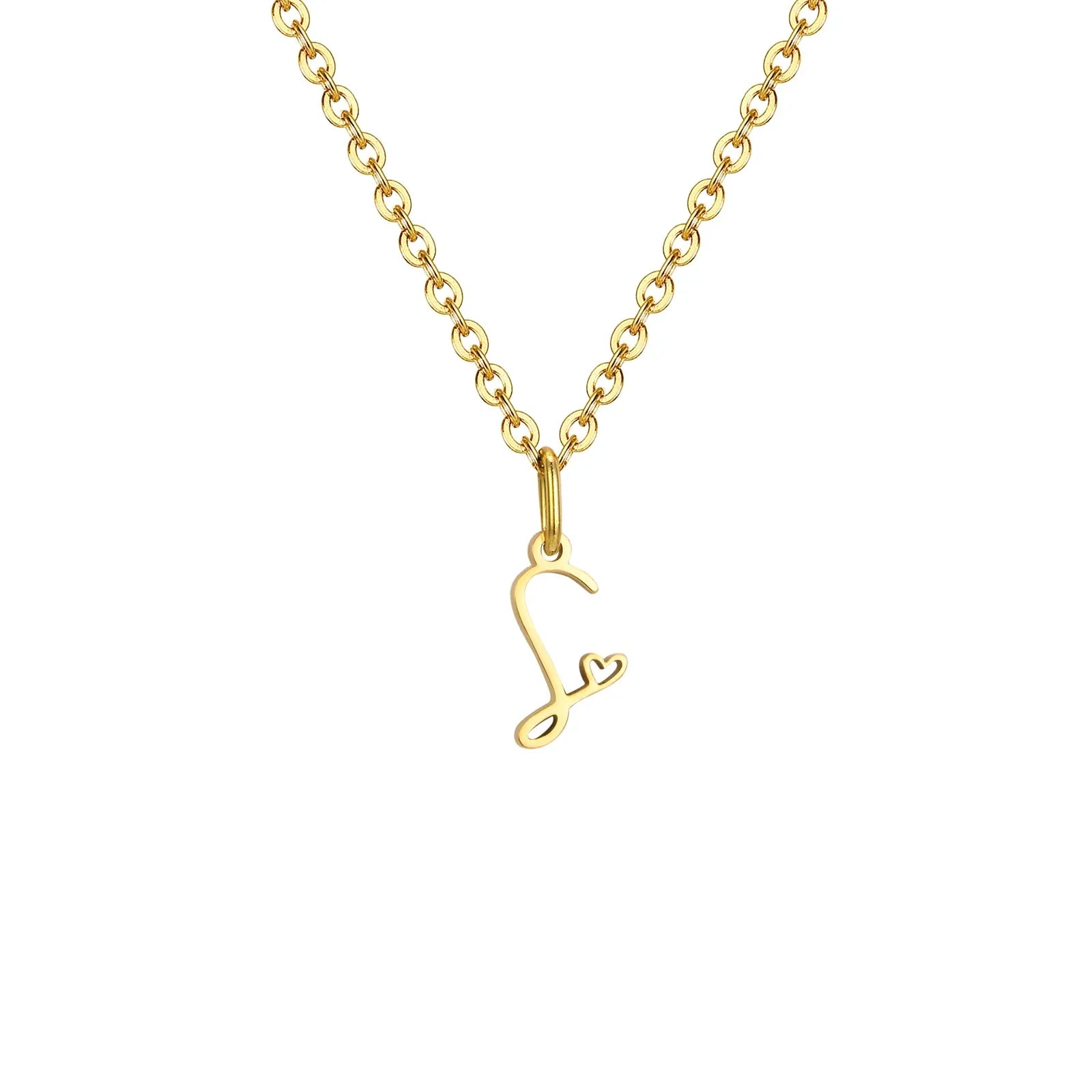 Collier femme avec pendentif initiale lettre et coeur