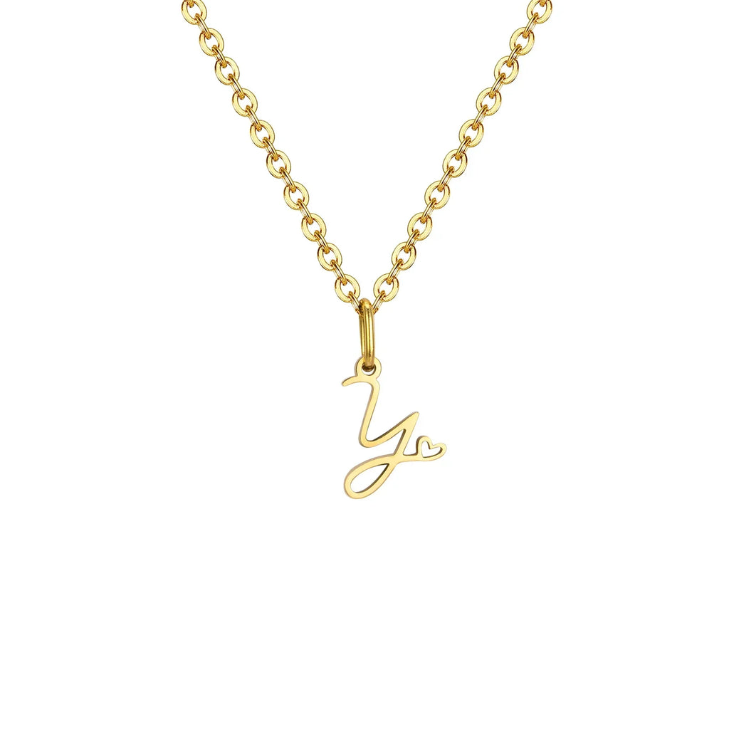 Collier femme avec pendentif initiale lettre et coeur