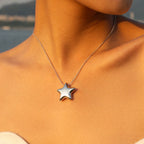 Collar Mujer Colgante Estrella plata