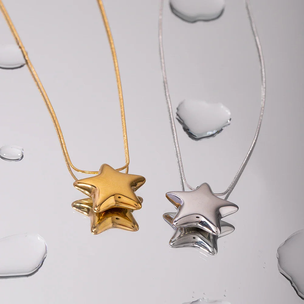 Collar Mujer Colgante Estrella plata