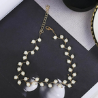 Collar Original Gargantilla en Perlas Blancas oro