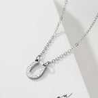 Collar Herradura Colgante Amuleto de la Suerte Pezuña plata