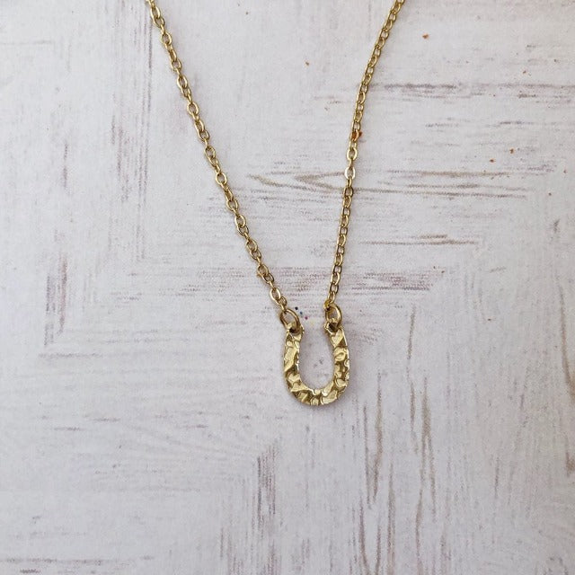 Collar Herradura Colgante Amuleto de la Suerte Pezuña oro