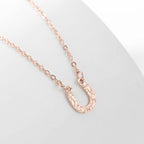 Collar Herradura Colgante Amuleto de la Suerte Pezuña oro rosa