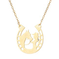 Collar Herradura Colgante Pezuña Amuleto de la Suerte Plata