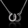 Collar de Herradura Colgante Pezuña Amuleto de la Suerte Blanco y Negro