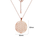 Collar Flor de la Vida Perlas Colgante Mandala Hombre Mujer Dawapara oro rosa
