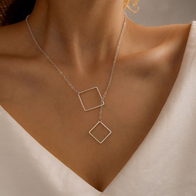 Collar Geométrico Mujer plata
