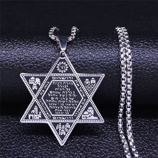 Collar Hexagrama Estrella de David Judaísmo Colgante estilo 5