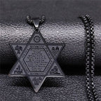 Collar Hexagrama Estrella de David Judaísmo Colgante estilo 1 negro