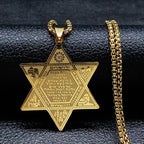 Collar Hexagrama Estrella de David Judaísmo Colgante estilo 1 oro