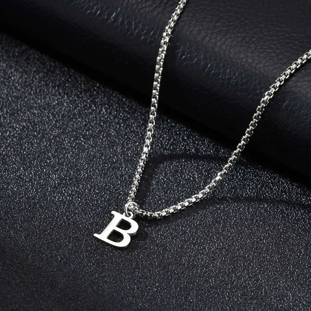 Collier homme avec pendentif initiale - lettre