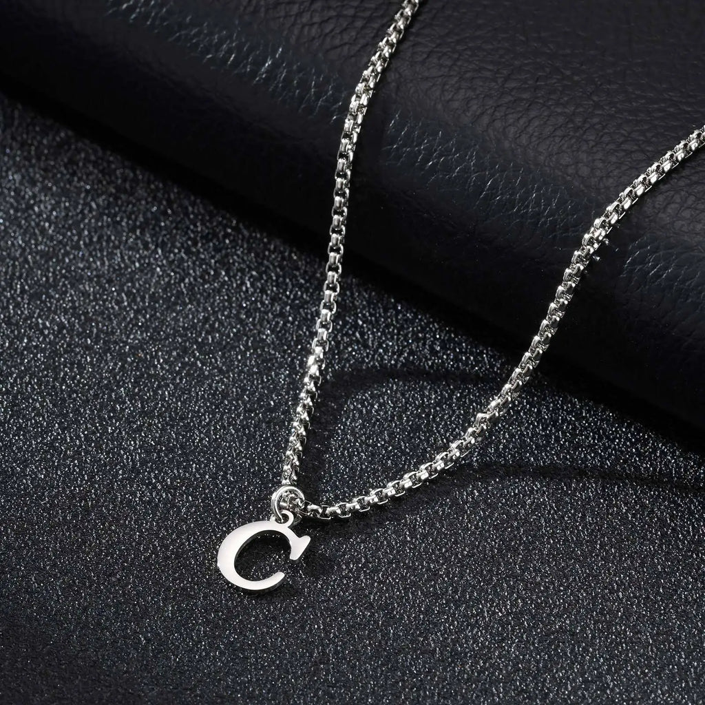 Collier homme avec pendentif initiale - lettre