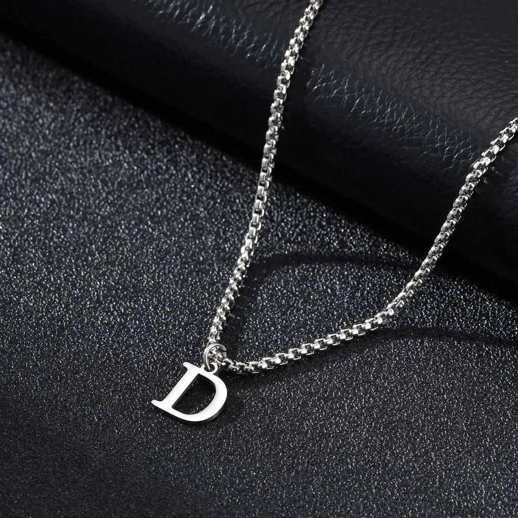 Collier homme avec pendentif initiale - lettre