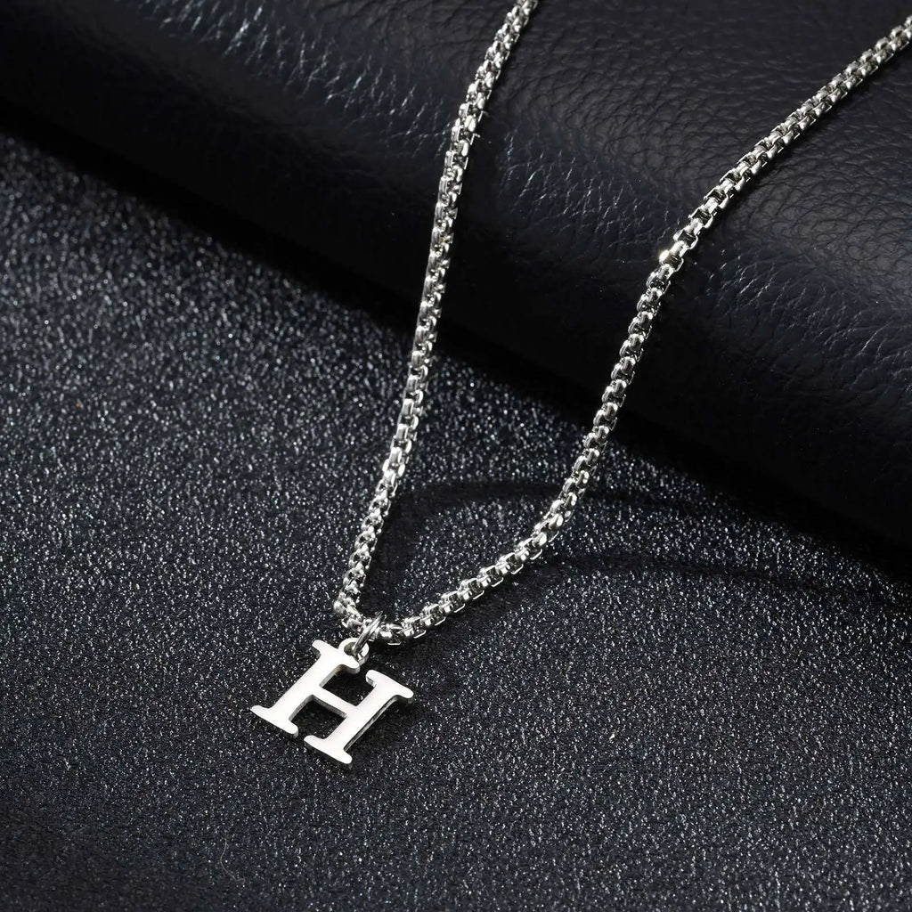 Collier homme avec pendentif initiale - lettre
