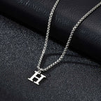 Collier homme avec pendentif initiale - lettre