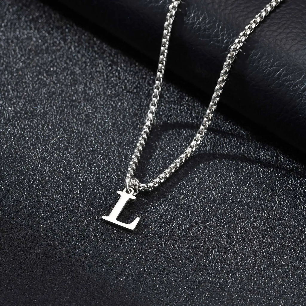 Collier homme avec pendentif initiale - lettre