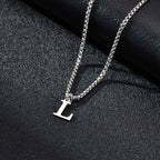 Collier homme avec pendentif initiale - lettre