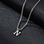 Collier homme avec pendentif initiale - lettre