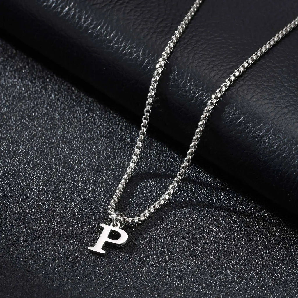 Collier homme avec pendentif initiale - lettre