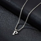 Collier homme avec pendentif initiale - lettre