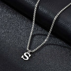 Collier homme avec pendentif initiale - lettre