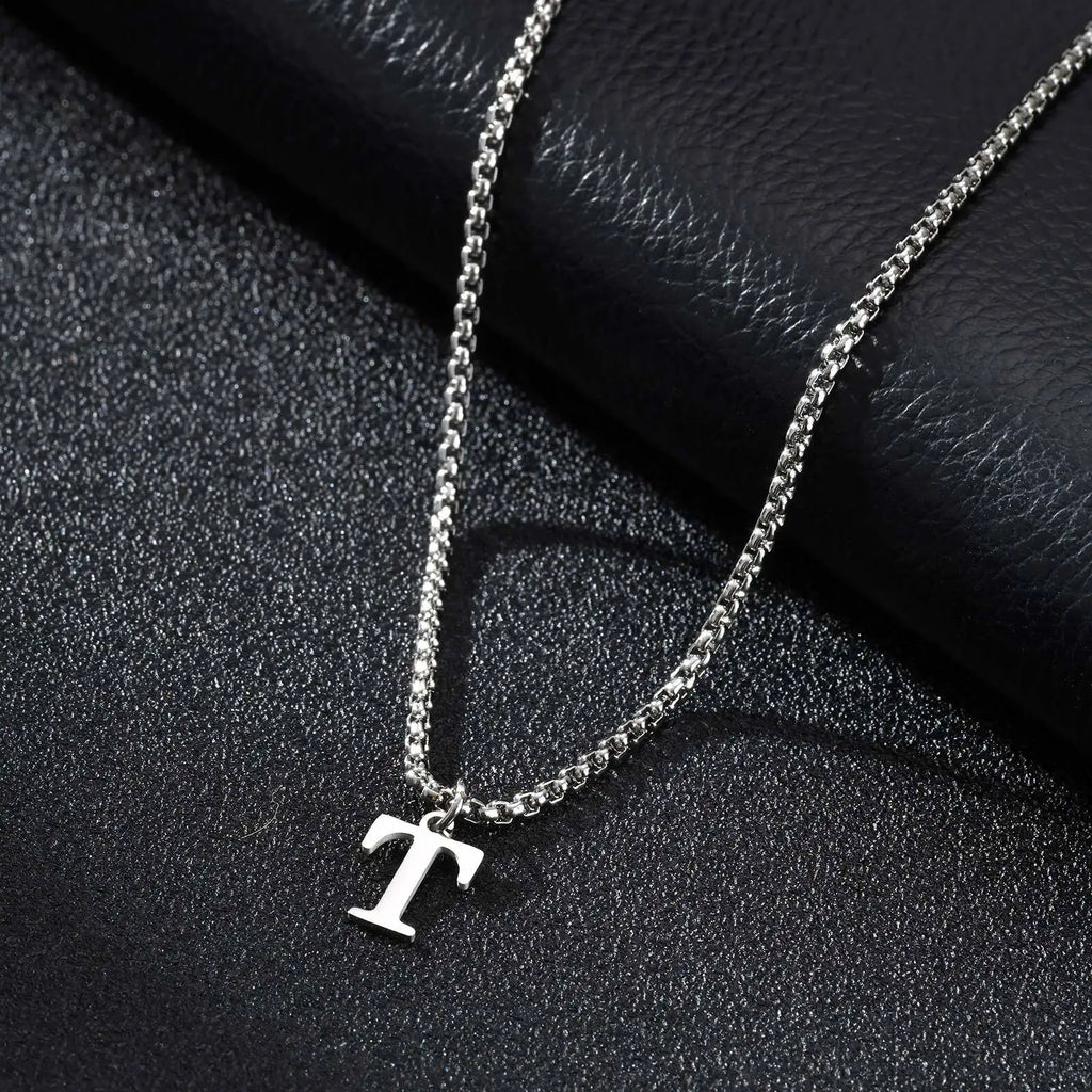 Collier homme avec pendentif initiale - lettre