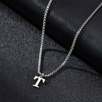 Collier homme avec pendentif initiale - lettre
