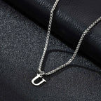 Collier homme avec pendentif initiale - lettre