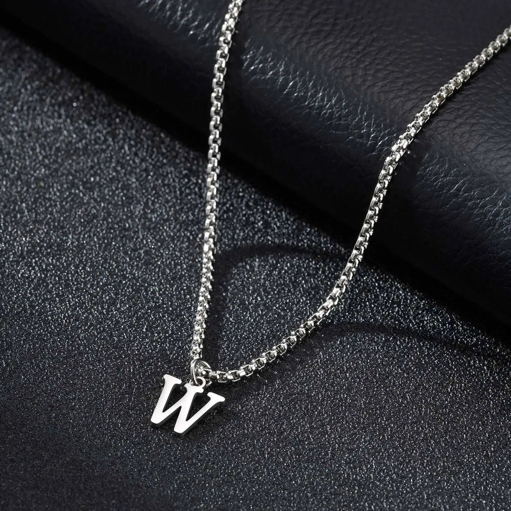 Collier homme avec pendentif initiale - lettre
