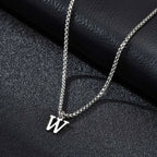 Collier homme avec pendentif initiale - lettre
