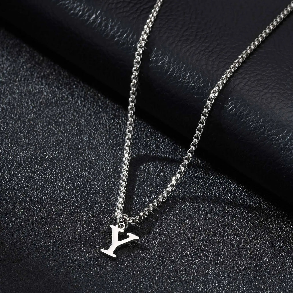 Collier homme avec pendentif initiale - lettre