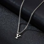 Collier homme avec pendentif initiale - lettre