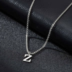Collier homme avec pendentif initiale - lettre