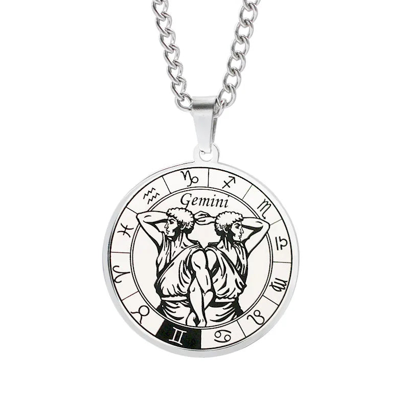 Collar Horóscopo Colgante Constelaciones del Zodiaco Plata géminis