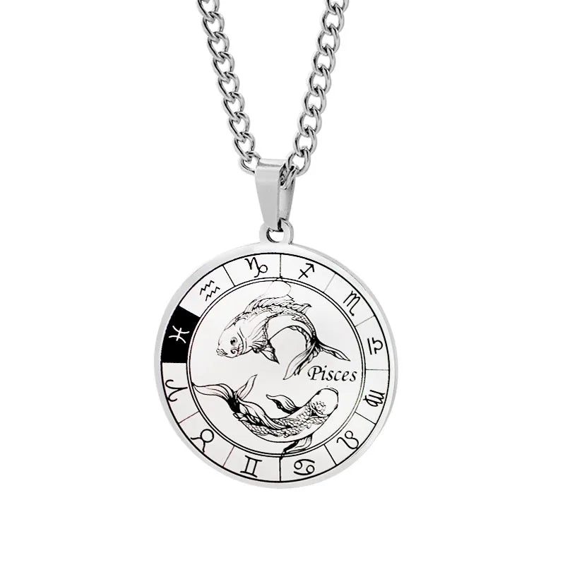 Collar Horóscopo Colgante Constelaciones del Zodiaco Plata piscis