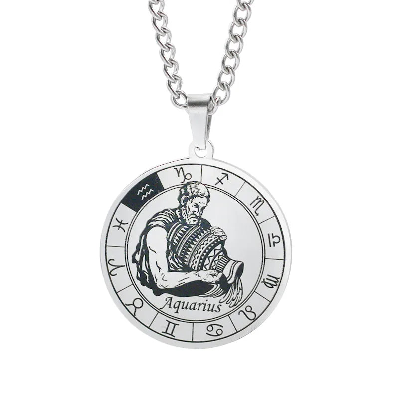 Collar Horóscopo Colgante Constelaciones del Zodiaco Plata acuario