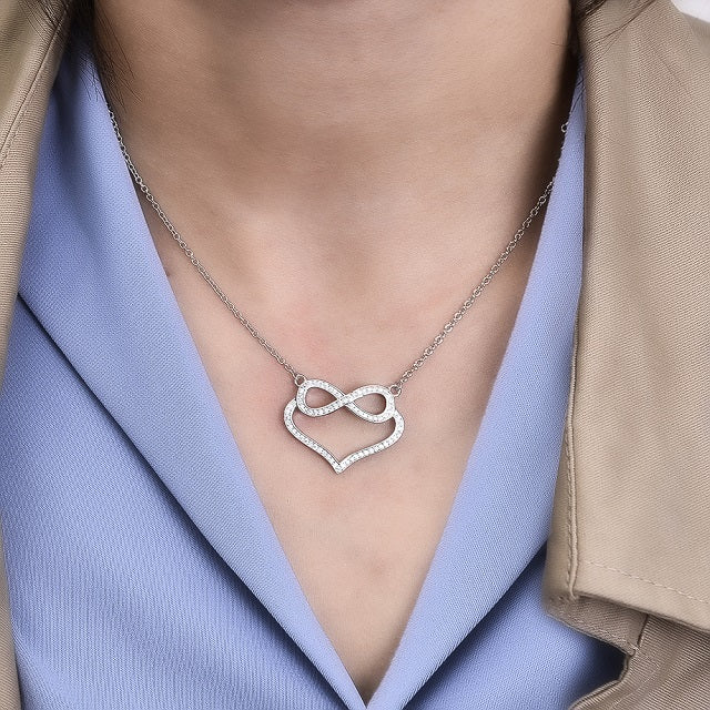 Collar Infinito Corazón Plata