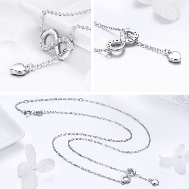 Collar Infinito Colgante de Plata