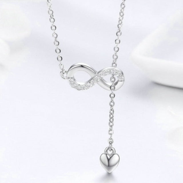 Collar Infinito Colgante de Plata