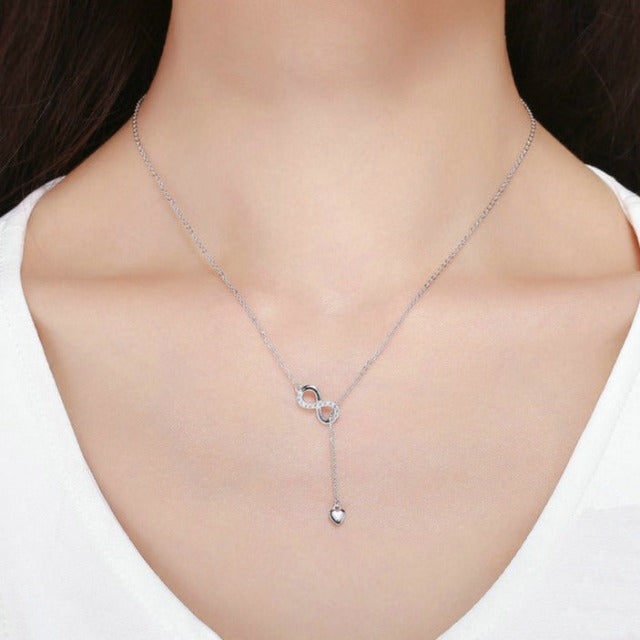 Collar Infinito Colgante de Plata