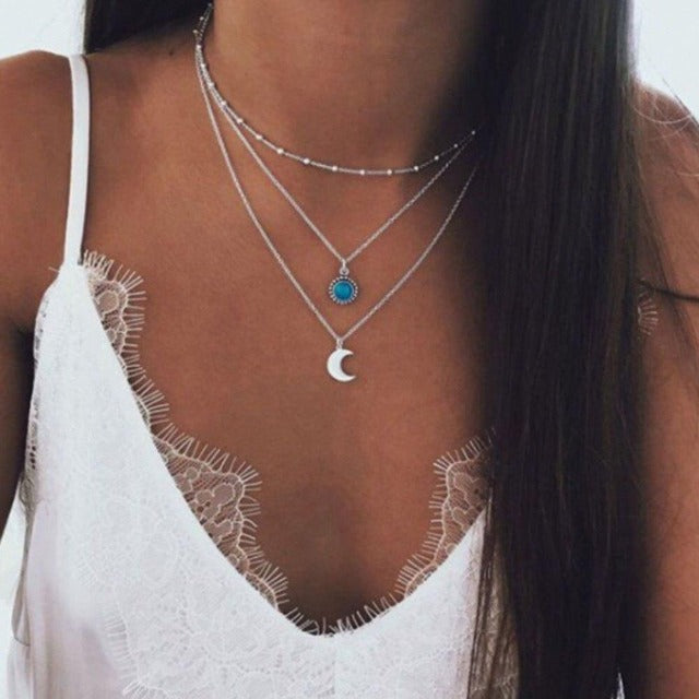 Collar Luna Plata