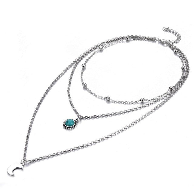 Collar Luna Plata